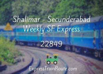 shalimar to secunderabad train time table